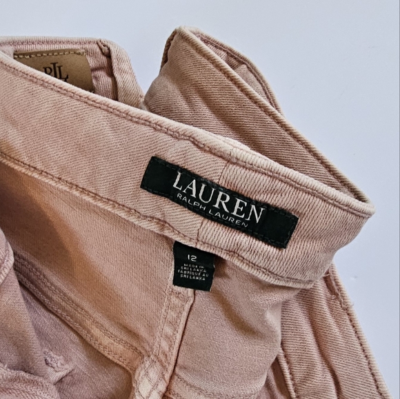 Ralph Lauren Premier Straight Ankle Raw Hem Denim Jeans in Blush Pink Size 12 - Picture 6 of 8
